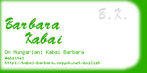 barbara kabai business card